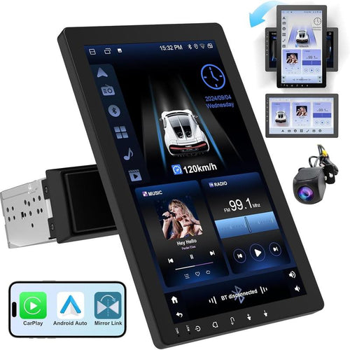 Haudio 10.1” Rotatable Android Car Stereo | Wireless CarPlay