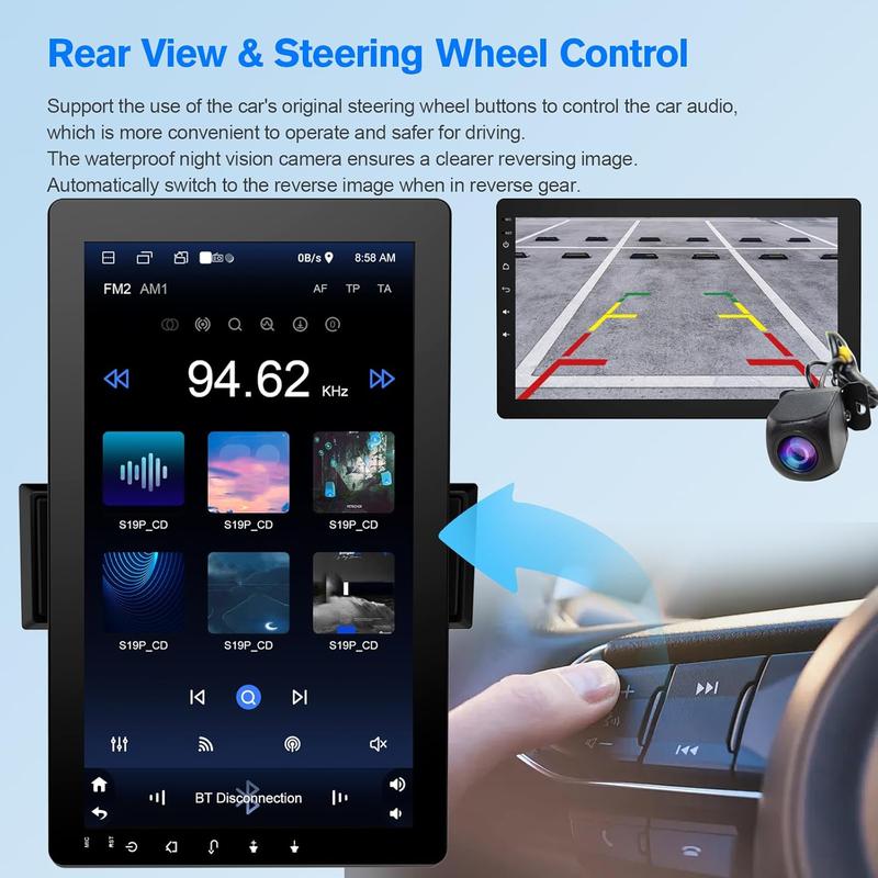 Haudio 10.1” Rotatable Android Car Stereo | Wireless CarPlay