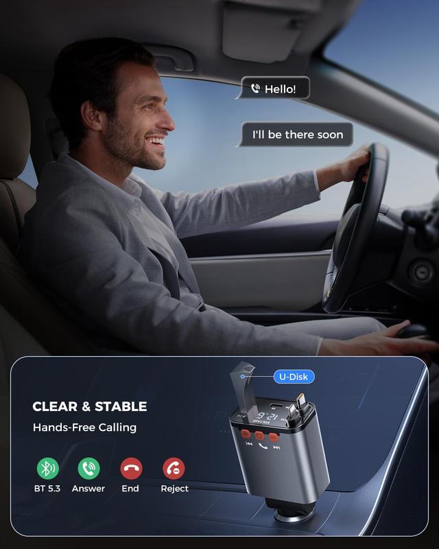 SUPERONE Bluetooth 5.3 FM Transmitter Car Adapter